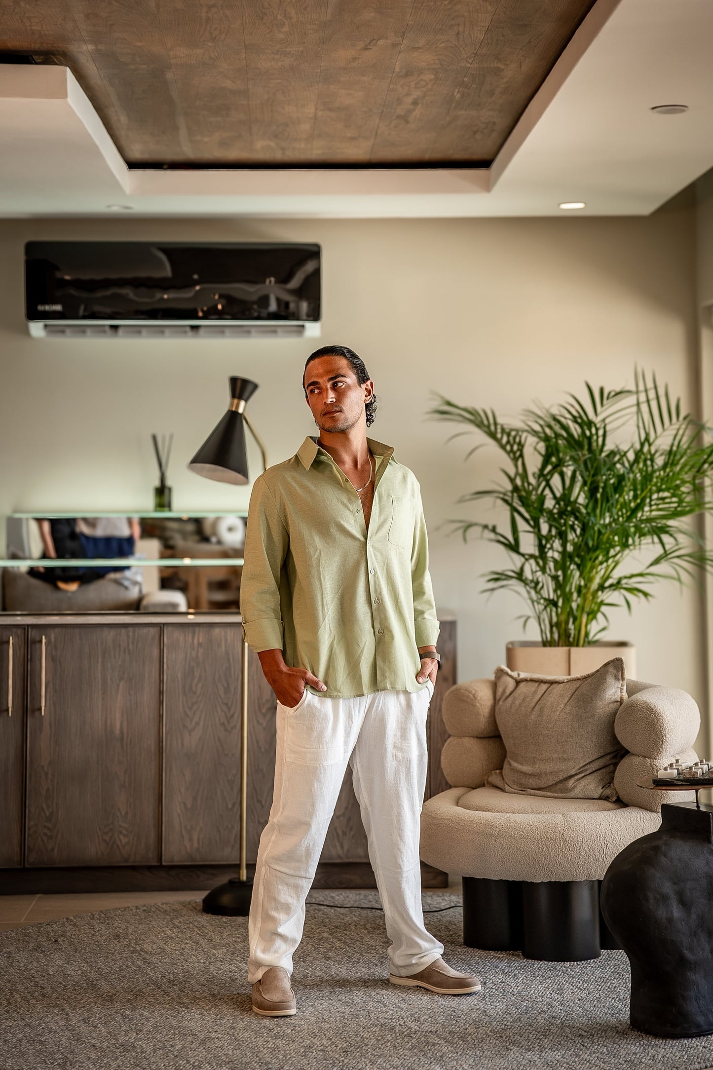 Conjunto de lino Old Money (manga larga)